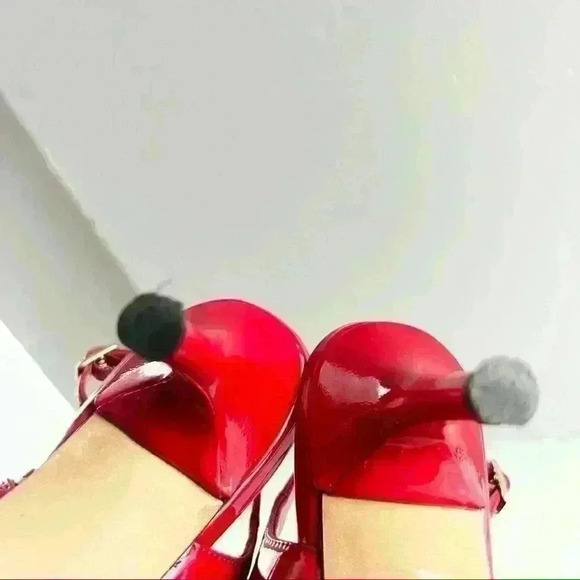 STUART WEITZMAN RED LEATHER Y2K SLINGBACK OPEN TOE KITTEN HEELS SANDALS SIZE 6.5 - Picture 8 of 12